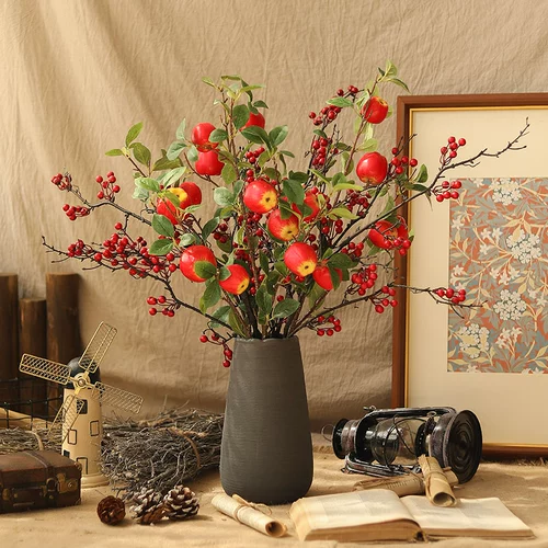 Симуляция фруктов маленькие яблочные ветви фальшивые фрукты с листовой пастой гостиная.