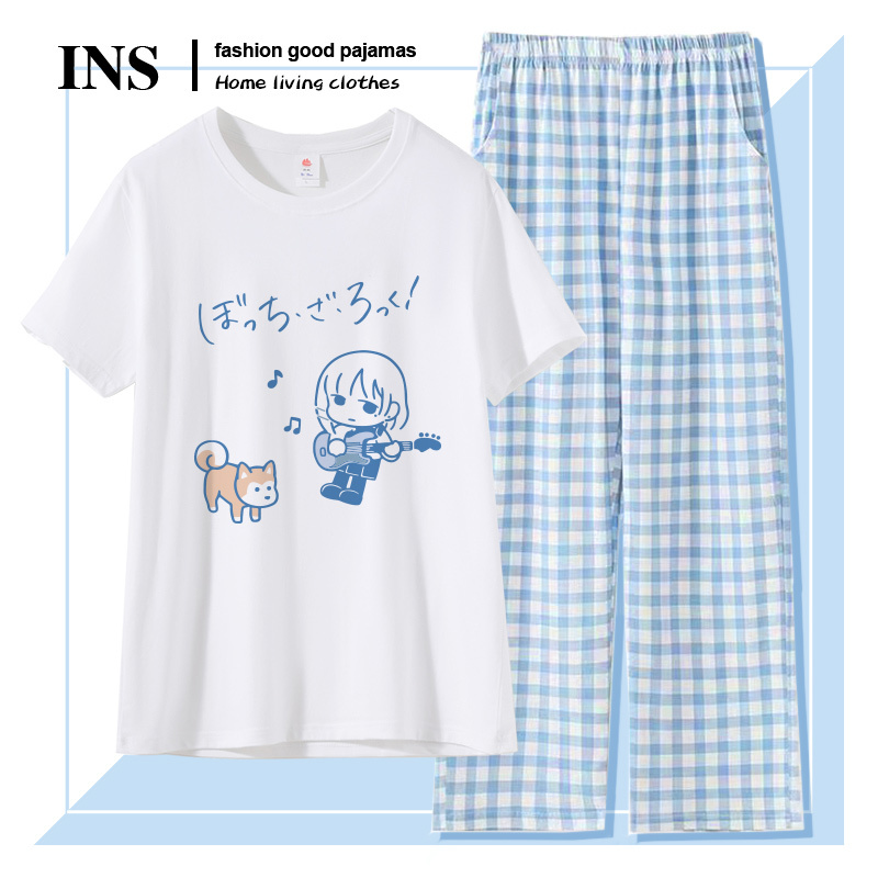 Pure Cotton Pajamas Set, Lonely Rock Merchandise, Pochi-Chan, Goto Ichiri, Yamada Ryo, Home Wear T-Shirt Pure Cotton Pajamas Set, Lonely Rock Merchandise, Pochi-Chan, Goto Ichiri, Yamada Ryo, Home Wear T-Shirt