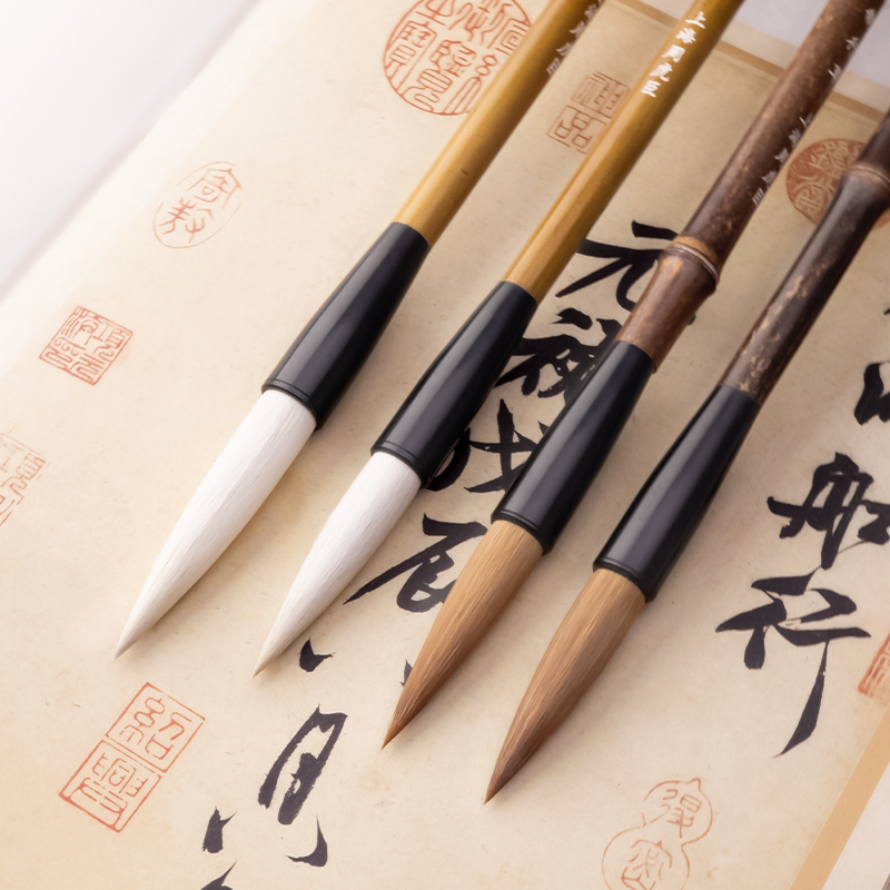 Zhou Huchen brush flagship store pure wolf milli and milli medium ten famous brand brush professional calligraphy beginner calligraphy line book small kai kai kai high-grade wolf milli sheep milli suit lake pen
