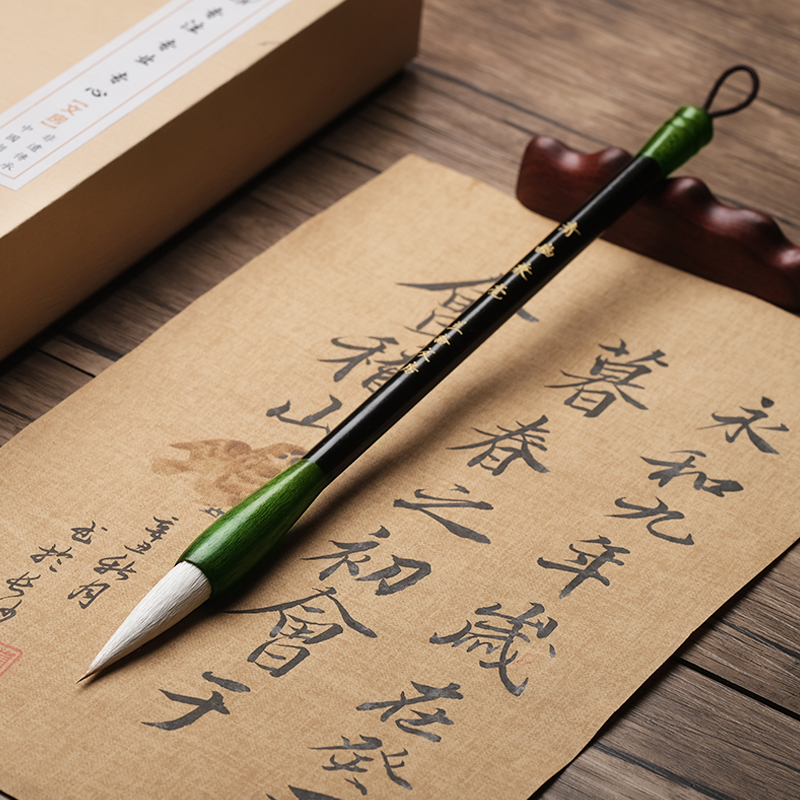 Brush professional high-grade lake pen set and pure sheep milli chinese painting Huzhou large, medium and small line book seal book beginner learning calligraphy special calligraphy high-end professional small kai wolf milli literary room four treasures