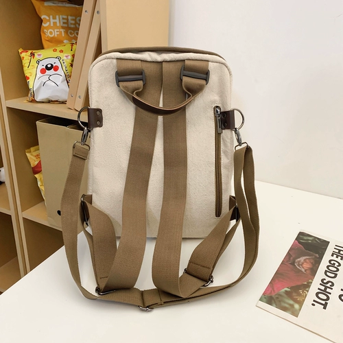 Сумка через плечо, модный вместительный и большой шоппер, школьный рюкзак, городской стиль, из хлопка и льна