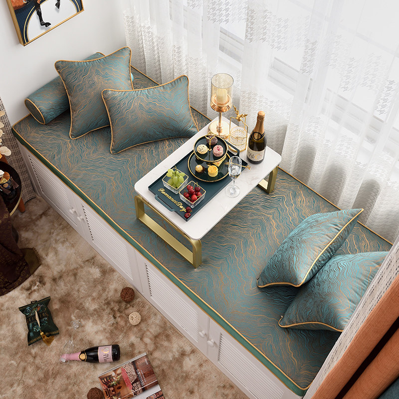 Light luxury bay window mat window sill mat four seasons universal custom coconut palm latex net red balcony mat card seat cushion removable and washable