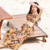 Xia Yan special swimsuit split three-piece skirt style hot spring bathing suit conservative student bikini swimsuit 5904