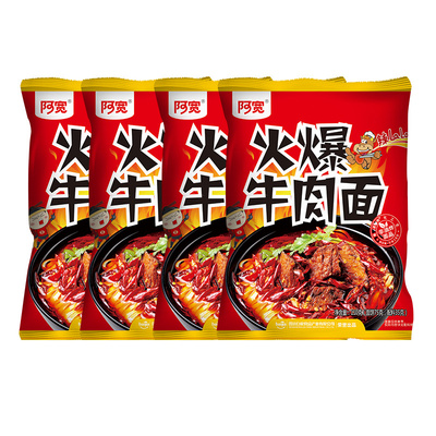 【阿宽】火爆牛肉面组合装105g*4袋