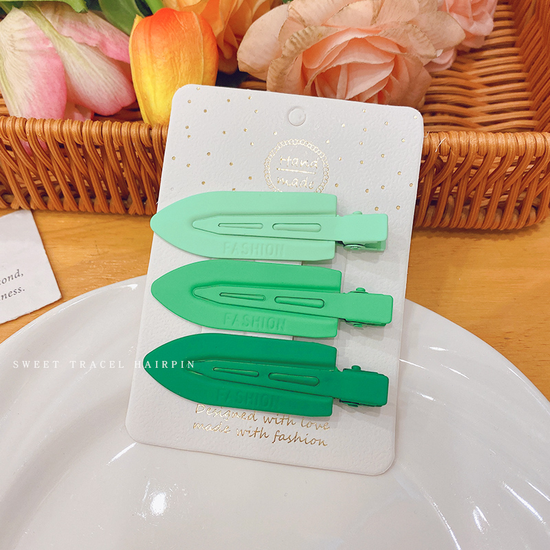 images 7:Bai Lu's same scarless hair clamp girl summer forehead Liu Hai clip broken hair card makeup metal duck mouth pinch