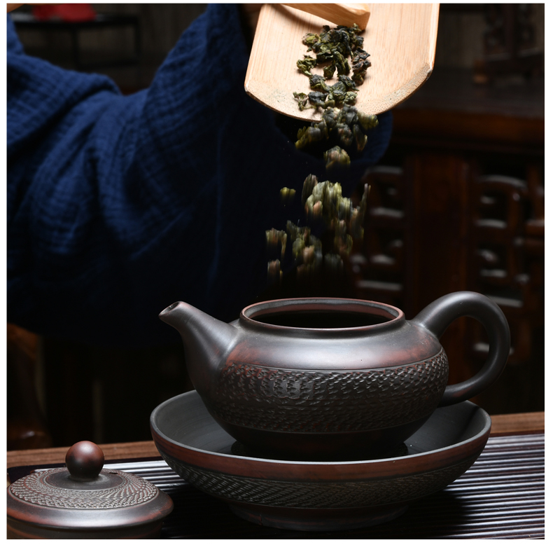 Xu ink to build water purple pottery teapot teacup kung fu tea set household manual single pot of restoring ancient ways is simple little teapot