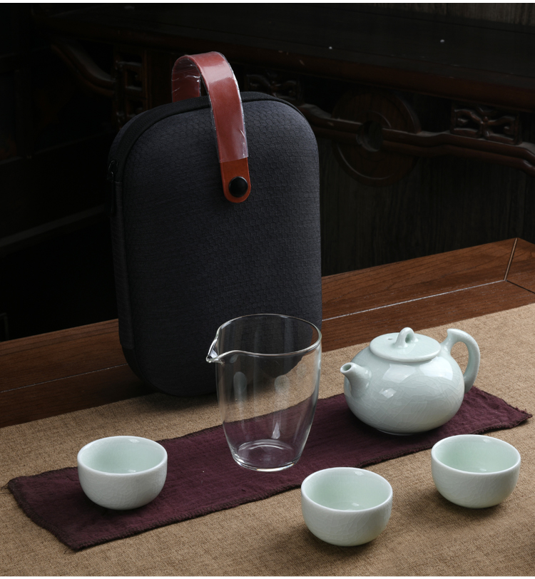 Open the slice of ink your up travel kung fu tea set household contracted portable is suing the mini glass a pot of three cups