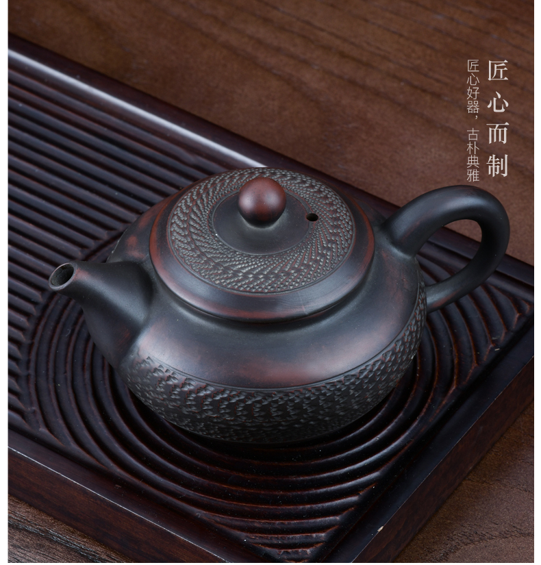 Xu ink to build water purple pottery teapot teacup kung fu tea set household manual single pot of restoring ancient ways is simple little teapot