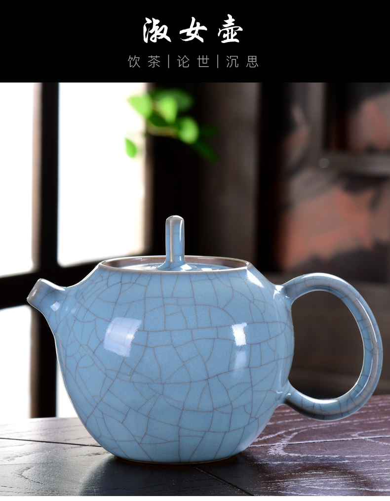Restoring ancient ways of ink your up ceramic kung fu tea pot cracked ice tea keeps open piece of make tea, single pot of household size