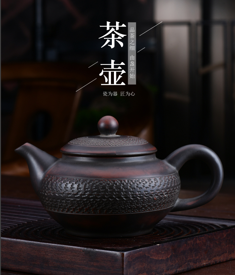 Xu ink to build water purple pottery teapot teacup kung fu tea set household manual single pot of restoring ancient ways is simple little teapot