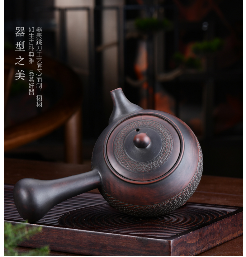 Xu ink to build water purple pottery teapot teacup kung fu tea set household manual single pot of restoring ancient ways is simple little teapot