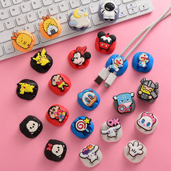 Cartoon cute data cable holder desktop cable manager storage buckle mobile phone cable winder buckle charging cable clip