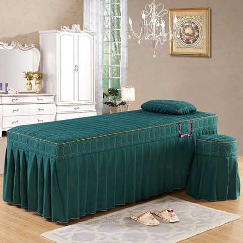 Beauty bedspread three-piece set of light luxury cotton four seasons universal four-piece set of cotton massage massage massage bedspread skin-friendly cotton