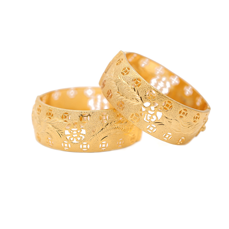 Retro Golden Bracelet Design Sensation Chinese Style Photo Clasp Double Delight Fu Character Dragon Bracelet Sarkin Small Crowdsourced Ancient Wind Bracelet