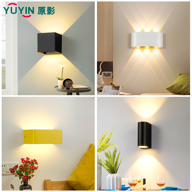 LED Wall Lamp Bedrooms Outdoor Waterproof Square Minimalist Creativity Hotel Room Bedside Living-room Background Wall Nordic Light