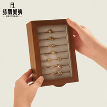Qili Mena丨Retro Creative Begonia Flower Solid Wood Jewelry Box Home Gift Necklace Earrings Portable Jewelry Box