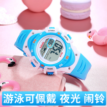 Childrens watches girls boys trends electronic watches junior high school students cute girls waterproof alarm clock luminous