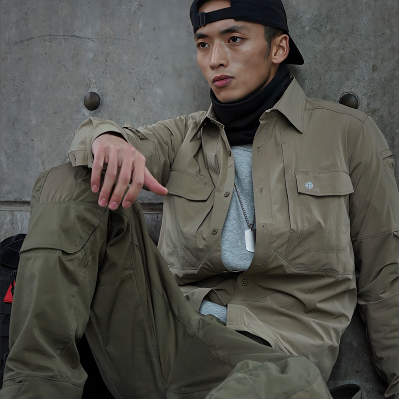 Gunchill Spring and Autumn Military Style Tactical Mountaineering Outdoor Shirt Quick-Drying Work Clothing Shirt Long-Sleeved Casual Loose