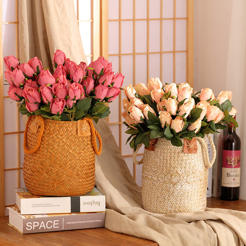 Vintage style rose simulation flower decoration dry vase Home living room fake flower decoration flower arrangement ornaments