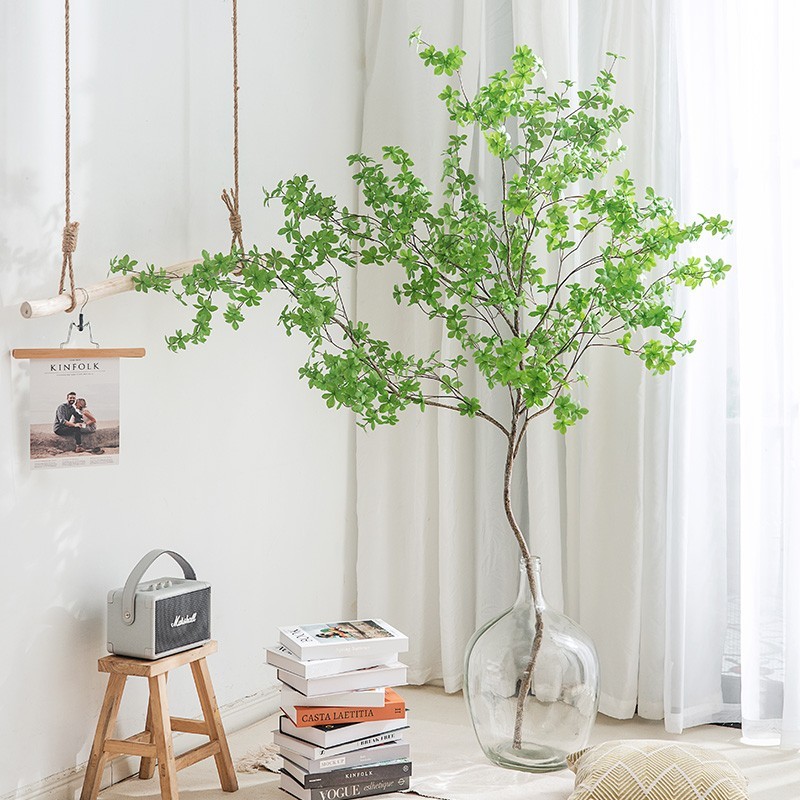 Nordic style simulation green plant horse drunk wood Japanese hanging clock plant fake tree indoor living room floor-to-ceiling potted decoration ornaments