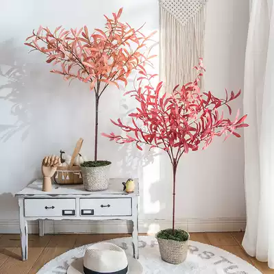 Simulation green plants potted indoor fake olive tree ins Wind living room floor ornaments decoration Nordic fake flower plants