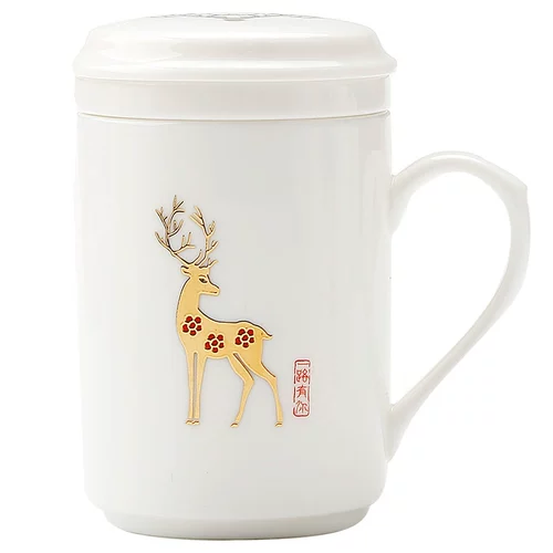 奚遇 Керамическая чайная чашка, мундштук для офиса, подарочная коробка, подарок на день рождения, делается под заказ, с печатью вашего логотипа