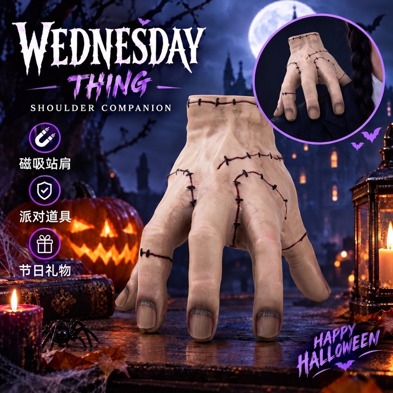 Wednesday Wednesday Hand-Off Cosplay Adams Little Thing Model Halloween Magnetic Stand Figure Ornament