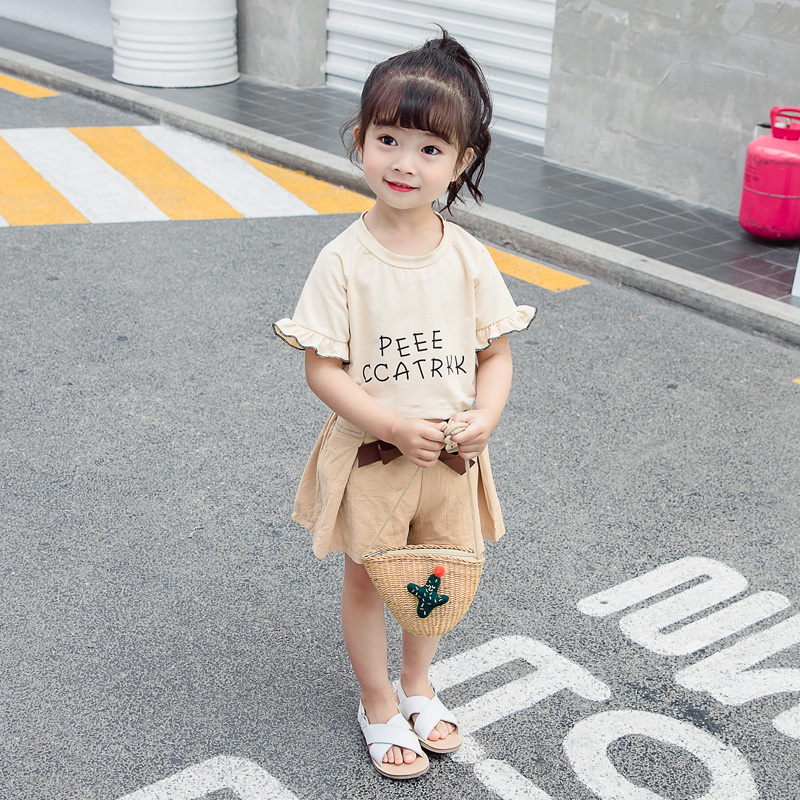 2019 bé gái tay ngắn 1 hè 0 hè 2 bé mặc 3 năm rưỡi phiên bản Hàn Quốc của bộ đồ thời trang nữ mới thủy triều cho bé - Phù hợp với trẻ em quần áo bé trai