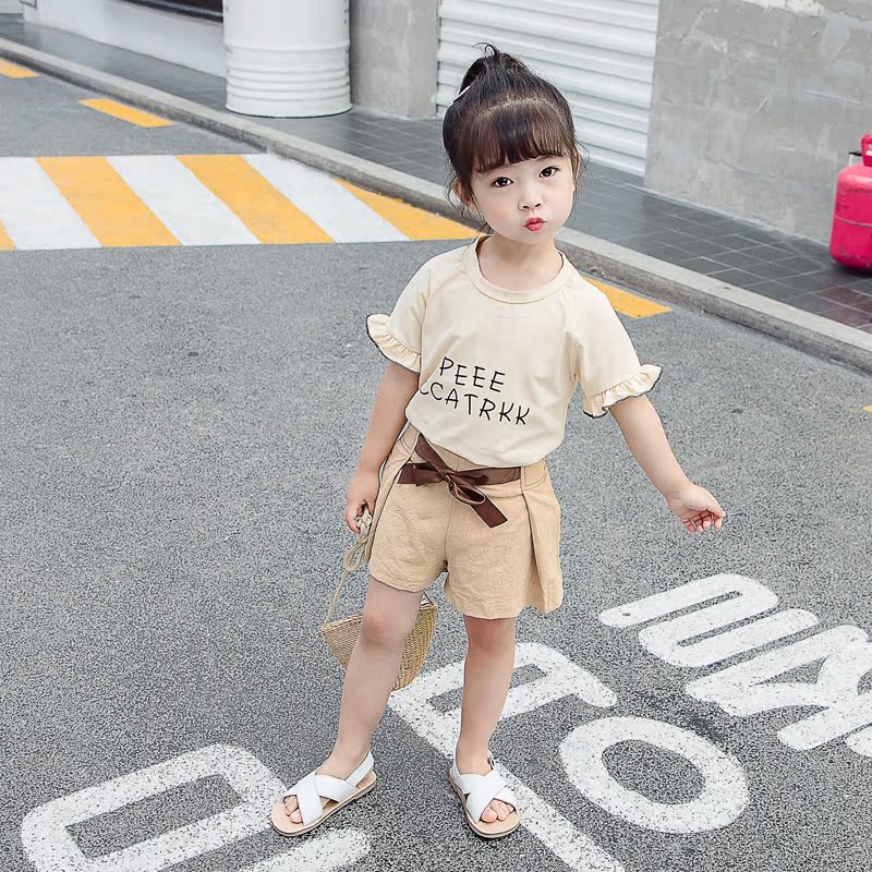 2019 bé gái tay ngắn 1 hè 0 hè 2 bé mặc 3 năm rưỡi phiên bản Hàn Quốc của bộ đồ thời trang nữ mới thủy triều cho bé - Phù hợp với trẻ em quần áo bé trai