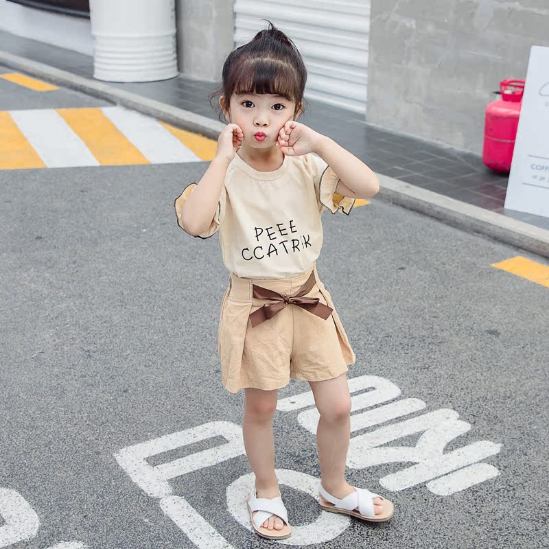 2019 bé gái tay ngắn 1 hè 0 hè 2 bé mặc 3 năm rưỡi phiên bản Hàn Quốc của bộ đồ thời trang nữ mới thủy triều cho bé - Phù hợp với trẻ em quần áo bé trai