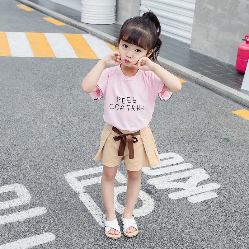 2019 bé gái tay ngắn 1 hè 0 hè 2 bé mặc 3 năm rưỡi phiên bản Hàn Quốc của bộ đồ thời trang nữ mới thủy triều cho bé - Phù hợp với trẻ em quần áo bé trai