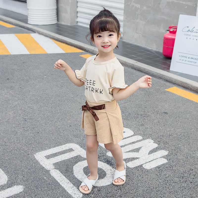 2019 bé gái tay ngắn 1 hè 0 hè 2 bé mặc 3 năm rưỡi phiên bản Hàn Quốc của bộ đồ thời trang nữ mới thủy triều cho bé - Phù hợp với trẻ em quần áo bé trai