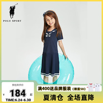 polo sport children dress girls summer dress children dress short sleeves princess dresses 2021 summer new pleats