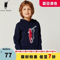 Polo Sport Boys sweater Childrens spring and Autumn clothing Anti-season clearance Childrens clothing hooded knitted pullover