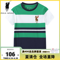 polosport children short sleeve boy t-shirt jacket 2022 summer new pint pure cotton embroidered thin fashion shirt