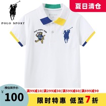 polosport childrens clothing boys short-sleeved t-shirt polo shirt 2021 summer new cotton breathable skin-friendly top