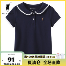 polosport children t-shirt summer dress girl navy collar cute blouses 2021 summer new CUHK child compassionate