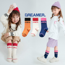 Childrens socks tide ins spring and autumn pure cotton long tube girls net red foreign style Korean version of autumn and winter girls lengthen sports