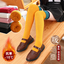 Childrens stockings over the knee girl in autumn and winter high socks thickened and velvet warm towel calf socks half stockings