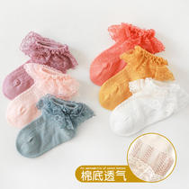 Female baby socks spring and autumn thin cotton girl lace socks baby spring summer Princess summer mesh socks