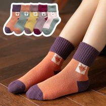 Girls  socks Pure cotton spring and autumn tube socks thin autumn personality childrens autumn and winter big child girl Korean version tide socks