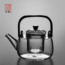  Heat-resistant thickened glass cooking teapot Bamboo handle beam kettle Puer Teapot Household Teapot steaming teapot