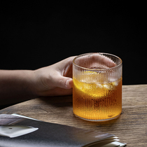 Heat-resistant striped glass cold drinking cup juice cup beer cup coffee cup cup cup cup cup cup household