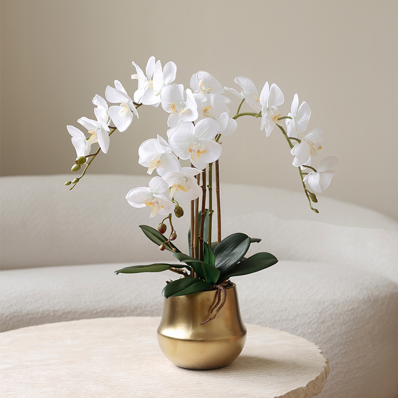 Gamei Jiao Handick Butterfly Orange simulation flower simulation flower silk flower Nordic modern soft furniture gold vase