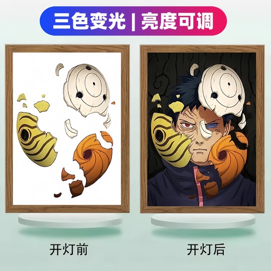 Naruto-Lichtmalerei, Animation, periphere Lichtmalerei, zweidimensionale japanische Manga-Figur, Nachtlicht, kreatives Ornament-Geschenk