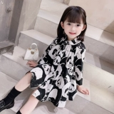 Осеннее платье, детская весенняя юбка, коллекция 2023, популярно в интернете, в западном стиле, детская одежда