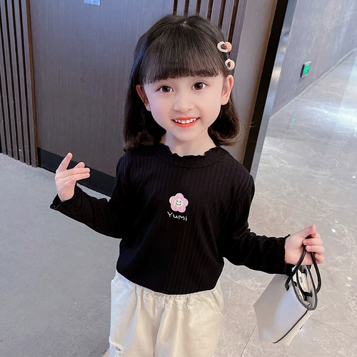 Приятный телу осенний детский весенний тонкий лонгслив, детская одежда