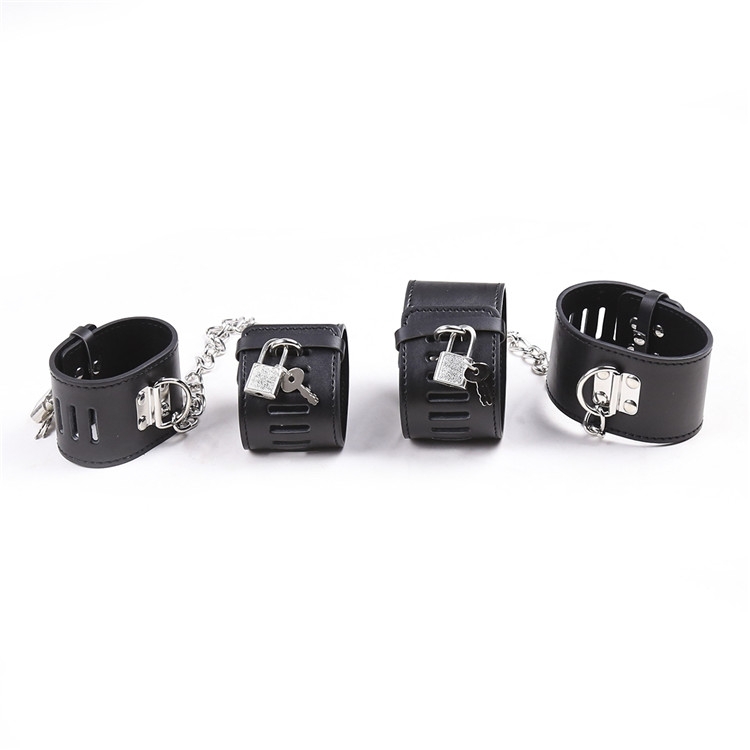 Sex adult products SM props bound toys black locked hands and feet tied hands and feet tied hand buckle leather sex circle