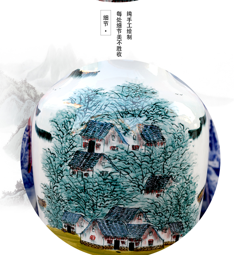 Jingdezhen ceramic hand - made jiangnan water landing big vase home sitting room office furnishing articles opening gifts