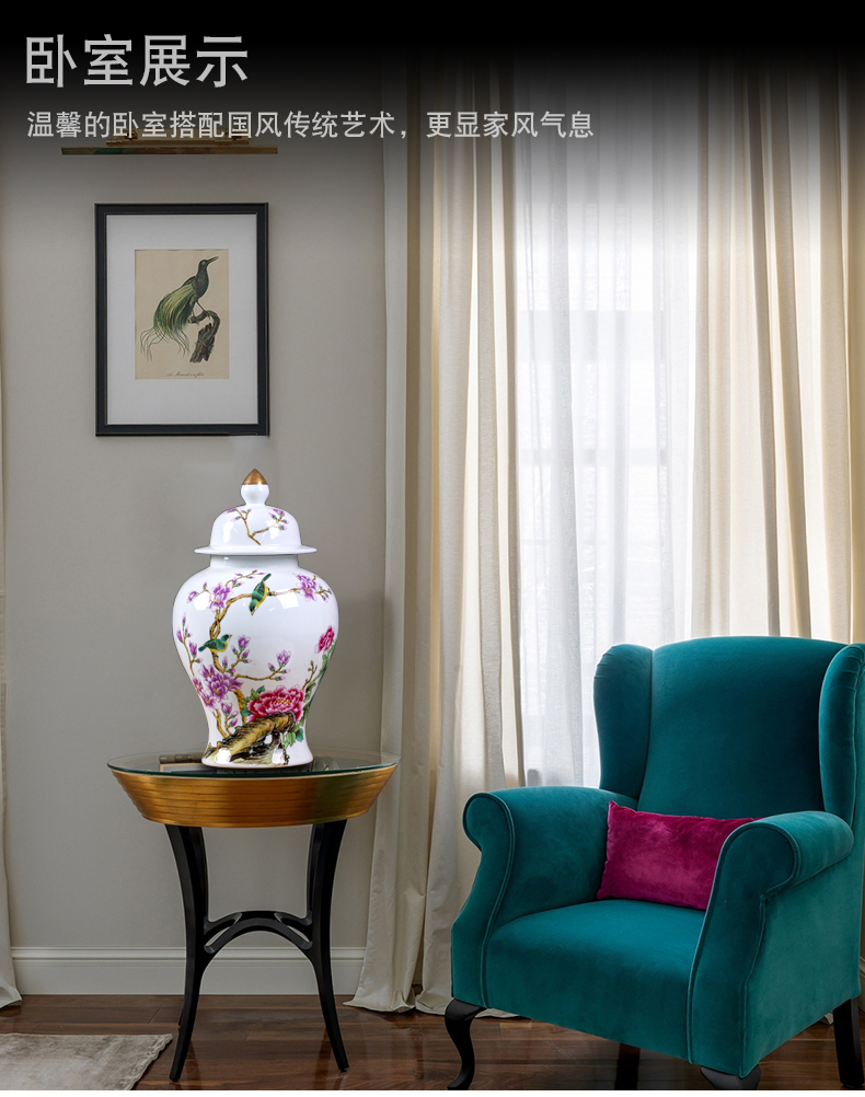 Jingdezhen ceramic landscape painting flower vase sitting room of Chinese style household furnishing articles mesa porch rich ancient frame ornaments